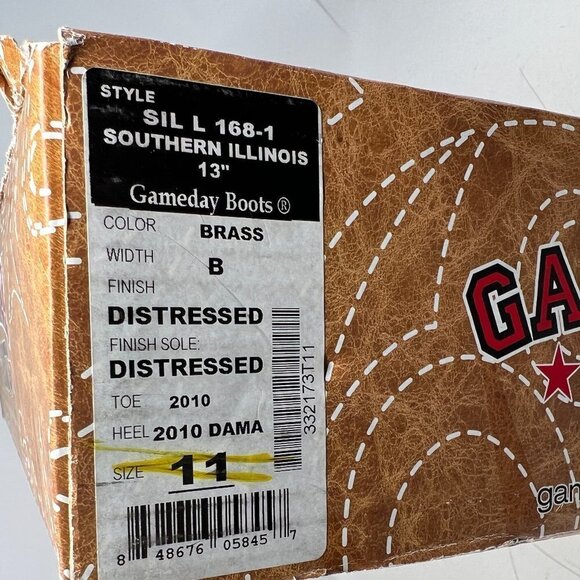 Game Day Boots Southern Illinois University Sulkis Distressed Leather Size 11B - Picture 14 of 14